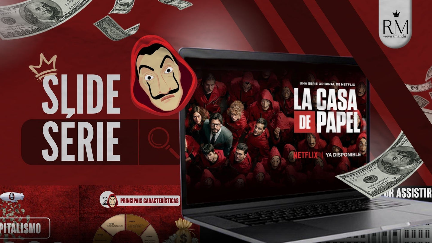 SLIDE DA SERIE LA CASA DE PAPEL